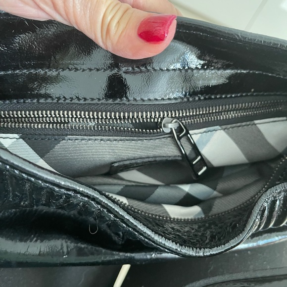 Burberry black patent over the shoulder small bag. - Picture 3 of 5